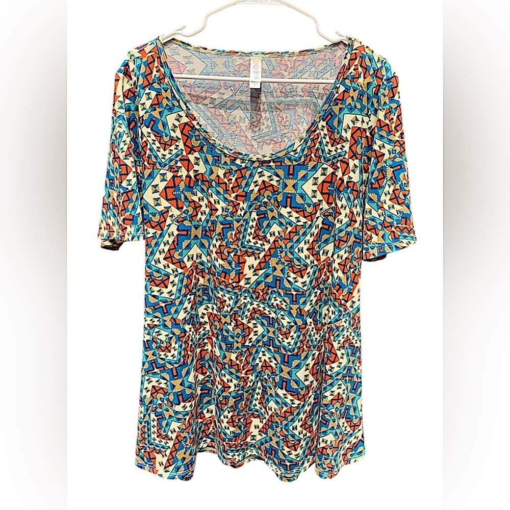 Lularoe Colorful Geometric Women's Top LARGE